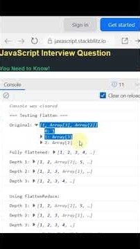 JavaScript Flatten Array Implementation Function You Need to Know #javascript #script #js #freshers