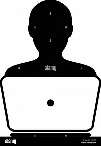 User Icon Vector With Laptop Computer Male Person Profile Avatar for Business and Online Communication Network in Glyph Pictogram Symbol illustration Stock Vector Image & Art - Alamy