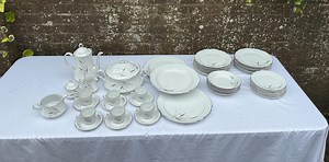 Vintage Winterling Bavarian Porcelain Dinner Service, Silver & Grey Botanical, West German China Service - 47 Pieces, 6 Place   Setting Plus - Etsy UK