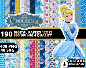 Cinderella Digital Papers, Cinderella Wallpers, Cinderella Backgrounds, Cinderella Bundle, Cinderella Seamless Pattern, Cinderella Bundle - Etsy