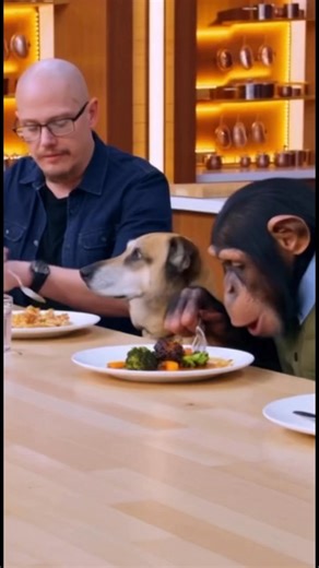 We were guest judges on a cooking show. #cookingshow #foodnetwork #chimpanzee #fbifestyle @ | Daniel Alan Hendrick Jr | Facebook