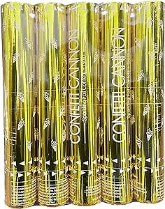 5 Packs Confetti Cannons Gold, 12 Inch Confetti Cannons Party Poppers, Gold Confetti Poppers for Graduation Wedding Birthday Parties and New Year's Eve Celebration