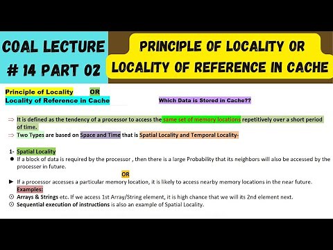 COAL Lecture 14 Part 2 | Reference of Locality | Principle of Locality | Spatial & Temporal Locality