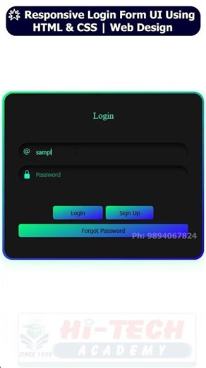 🌟 Responsive Login Form UI Using HTML & CSS | Web Design Tutorial 💻
