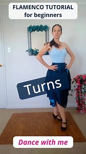 Mini Flamenco Tutorial - Learn how to do an upright turn. Keep hands on hips and master the feet first!#flamencotutorial #practicemakesbetter