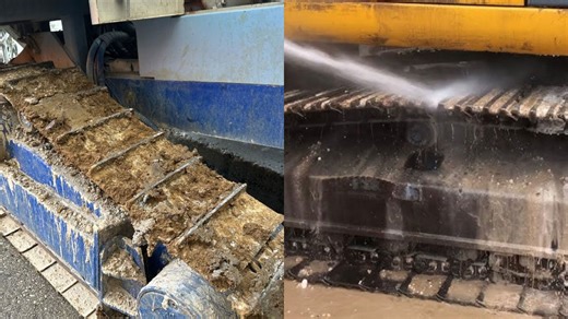 The Most Satisfying Rock Drill Excavator Wash Ever