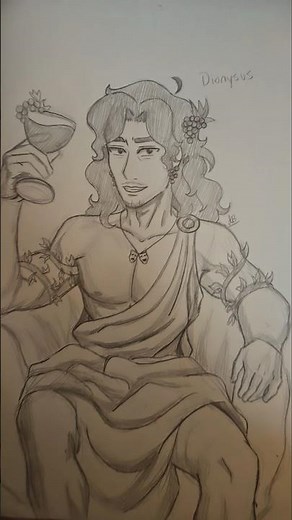 Do you like my Dionysus art? 🍇 #art #drawing #greekmythology #dionysus #greekgods #fanart #fypviral
