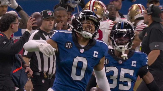 Bobbled INT! Bynum scoops up a crucial interception vs. Purdy