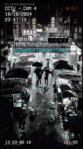 Hong Kong typhoon cam. Umbrellas had no chance 🇭🇰