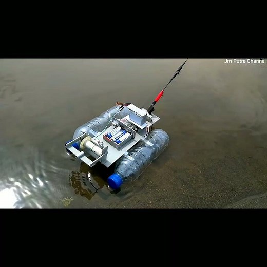 fishing using rc boat homemade