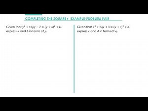 Quadratics » 3.4 Completing the Square » Example (A-Level Maths)