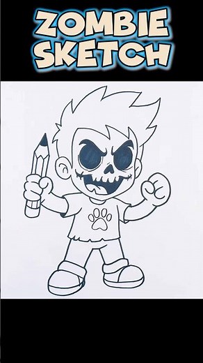 How to Draw Zombie Sketch 🧟‍♂️ #drawingvideo #drawing #sketch