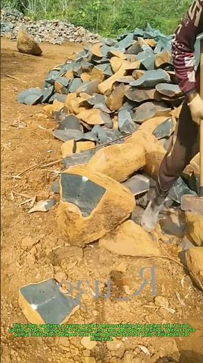 "Stone Splitting Mastery! ⚒️ Watch a Quarryman's Hammer Dance with Ancient Rock"