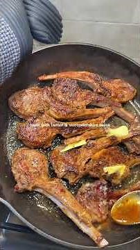 PAN SEARED LAMB CHOPS🍠👩🏽‍🍳 #cookwithme #recipe #cooking #lambchops #dinner #dinnerideas