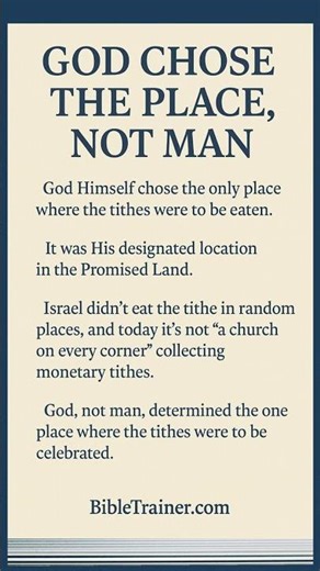 Tithing According to Scripture--God Chose the Place-Not Man | Dr. Timmy Tezeno #bibletrainer#tithes