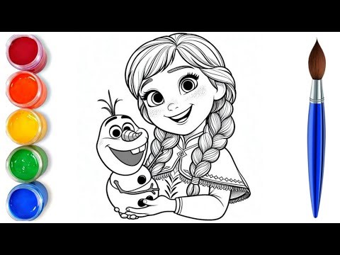 How to draw easy cute elsa and olaf | easy drawing step by step for kids
