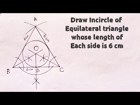 How to construct Incircle of an Equilateral triangle of length of each side 6cm. ‪@SHSIRCLASSES‬
