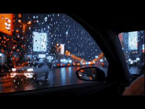 1 Hours Rainy Night Car Ambience 🚗 Muffled Lofi Hip Hop for Sleep & Study