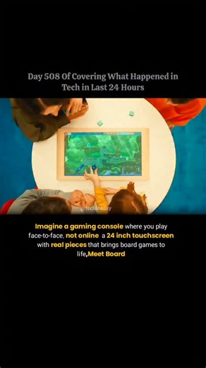 Tech in A Day on Instagram: "Board is a revolutionary gaming console that brings people together, literally, on the same side of the screen. This innovative device is a 24-inch touchscreen paired with physical game pieces, allowing for immersive, in-person gaming experiences. With 12 original titles designed for competitive and cooperative play, Board aims to bridge the gap between traditional board games and digital entertainment, fostering social interaction and face-to-face connection among p