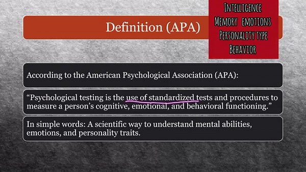 What is Psychological Testing ? (APA) | Aims and psychometric | Reliability and Validity