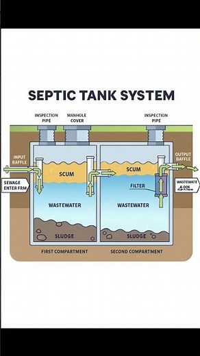 Septic Tank System | Basic Knowledge for Civil Engineering | #Shorts #Building