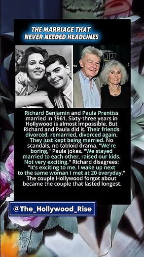 The Marriage That Never Needed Headlines.Richard Benjamin and Paula Prentiss #celebritylife #story