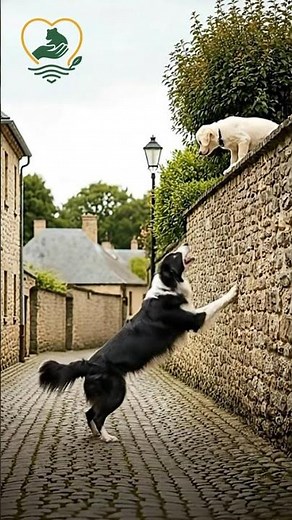 Smart Border Collie Begs a Stranger to Save a Puppy Trapped on a High Wall | Unspoken Rescues
