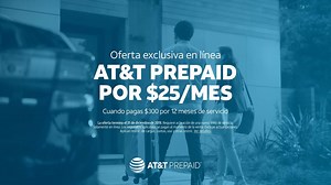 Obtén AT&T PREPAID por $25/MES cuando pagas $300 por 12 meses de servicio por adelantado. | AT&T