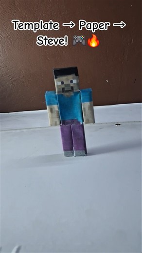 Minecraft Steve… but made with PAPER! 😱⛏️🟩 #shorts #minecraft
