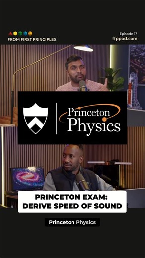 From First Principles on Instagram: "@princeton Physics final. Speed of sound from first principles? Half an hour before the test. Nailed it. Some classmates were like, "What?" #PhysicsFinal #PrincetonPhysics #StatisticalMechanics #SpeedOfSound #CollegeLife #STEMHumor #PhysicsHumor"