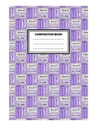 Printable Composition Notebook Cover | DIY Custom Notebook Cover | Hand-drawn Christian Words | 3 Sizes | Instant Download .PDF - Etsy