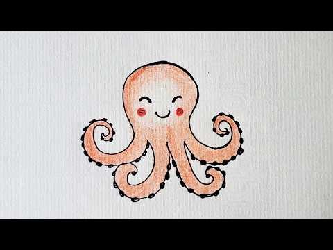 Cute Squid Drawing Easy | How to Draw Squid