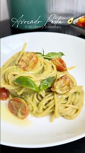 Creamy avocado pasta with juicy cherry tomatoes Save this easy recipe! #AvocadoPasta #pasta #viral