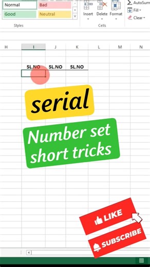 Auto Fill Serial Numbers in Excel.#banglatutorial #excelshortcuts #shorttrick #msexceltutorial