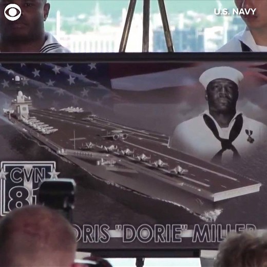 The U.S Navy is naming the next aircraft carrier after World War II hero Doris "Dorie" Miller. He received the Navy Cross for valor for his actions during the attack on Pearl Harbor. The USS Doris Miller will be the first aircraft carrier named for an African American. WATCH: There was a ceremony for Miller in Hawaii on Martin Luther King Jr. Day. | CBS Newspath