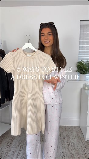 India Rose on Instagram: "I was online shopping the other day and noticed this dress was still in stock!! It’s been my absolute go-to all through autumn & winter so I wanted to share 5 ways I’ve been styling it 🥰 the options are honestly endless, there’s so many more ways to style and different colour combos as it compliments everything!! Let me know which look was your fave ⬇️ Comment ‘links’ for the outfit links sent straight to your DM xx #winterdress #knitdress #dressstyle 🗝️ Style styling