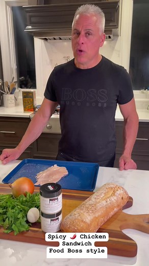 Spicy Chicken Sandwich with Food Boss garlic butter spread www.InTheKitchenWithFrank.com | Food Boss