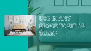 Royal Sleep Products by The Futon Factory 6 inch Foam Futon Mattress - Solid Denim Blue Cover - Queen Size - CertiPUR Certified Foams - Made in USA - Replacement Mattress - (Frame not Included)