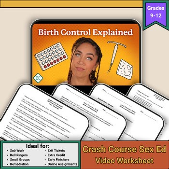 Crash Course Sex Ed Worksheet Pack - Episode 8: Birth Control Explained