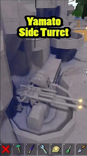 Roblox Build a Boat for Treasure Realistic Functional Yamato Battleship Side Turret #babft #roblox