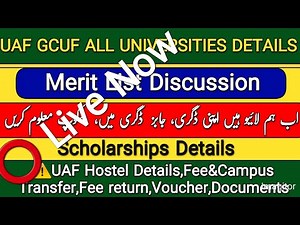 ⭕️LIVE NOW! UAF & GCUF Updates, Merit Lists, Fee Camp Transfer | Degree Scope & Jobs