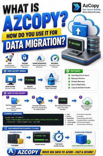 What is AzCopy? How do you use it for data migration?