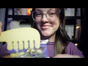 ASMR Haircut, Color & Style - camera touching, plucking, crinkles, wooden toys