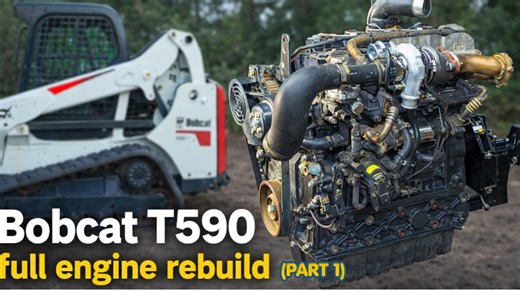 Full Bobcat T590 engine rebuild tests real workshop skills