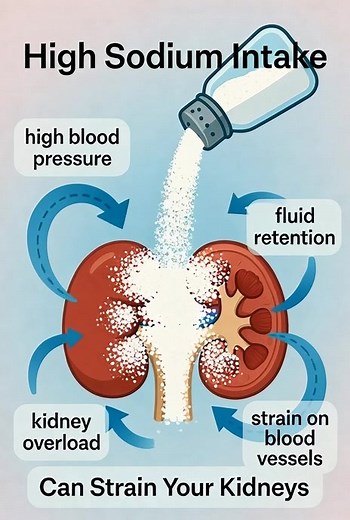 116K views · 385 reactions |  Detailed Post: Sodium Overload — A Direct Attack on Kidney Function Most people don’t realize how damaging excess sodium can be — not just for blood pressure, but for the kidneys themselves. Your kidneys act as the body’s filtration system, constantly balancing fluids, minerals, and electrolytes. But when sodium intake becomes too high, this balance is disrupted. | Health Awareness | Facebook