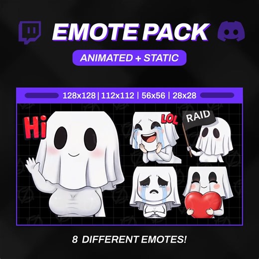 Animated Ghost Emotes | 8 Spicy Waifu Gifs for Twitch, Kick, Discord | Spooky Graphics, Halloween Badges | Instant Digital Download - Etsy