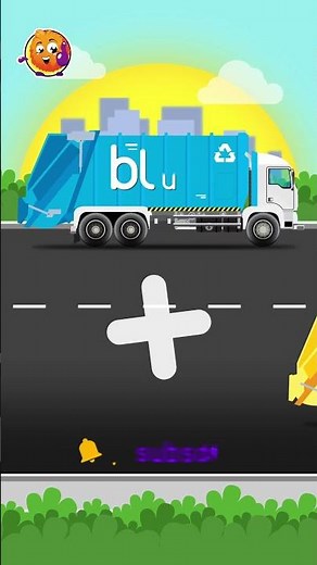 🎨 Blue + Yellow = ? Color Mixing with Garbage Trucks! #shorts
