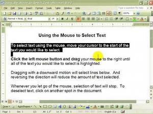Selecting Text with a Mouse