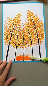 1.5M views · 14K reactions | Use cotton swabs to make beautiful autumn creative paintings #fblifestyle #tablesetting #personalization #homedesign #architecture #stickers #holidaydecorations #fallcrafts #stickercollecting #uniquedesign #christmasgift | Art, Crafts and Journals | Facebook