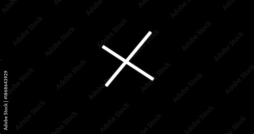 Cross mark icon 4k animation. 4k cross mark animation, incorrect cross symbol, alpha channel. cross mark signs neon icon animation